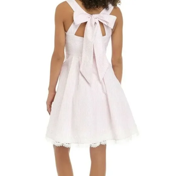 Rare editions Easter Spring Dress Pink White Size 7 - Picture 2 of 11